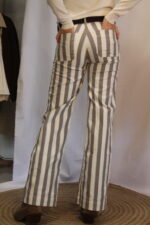 Pantalón Rayado Visón Con Celeste - Imagen 4