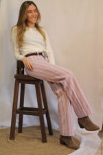 Pantalón Rayado Rosado Con Blanco - Imagen 3