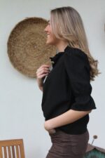 Blusa negra mannga 3/4 - Imagen 3