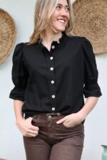Blusa negra mannga 3/4 - Imagen 4