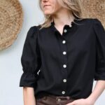 Blusa negra mannga 3/4