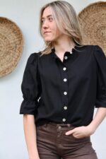 Blusa negra mannga 3/4