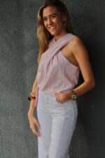 Polera cruzada rosada