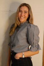 Blusa cuadrille manga globo