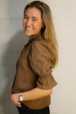 Blusa manga globo camel
